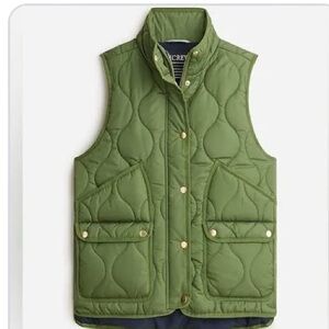 J.Crew Quilted Excursion Vest Green